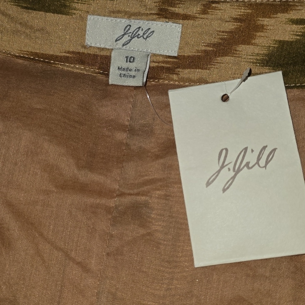 J. Jill Womens Silk Skirt A Line Lined Side Zip Ikat Print - Picture 6 of 7